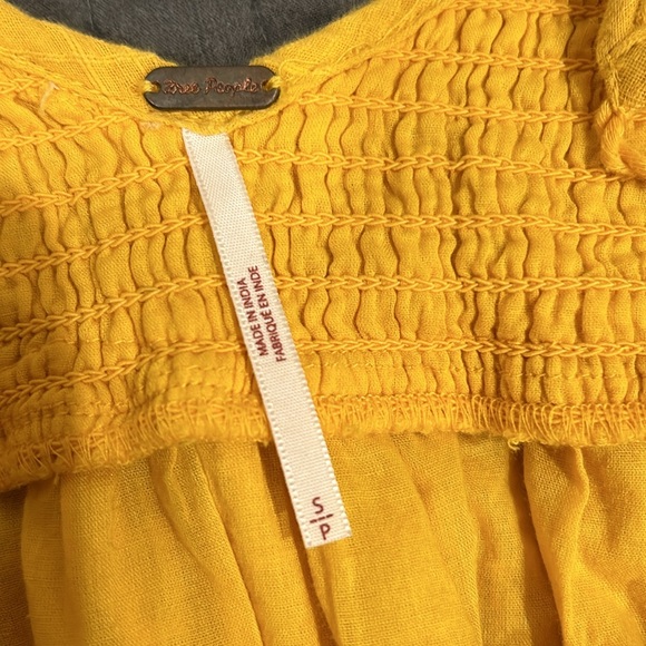 Free People Endless Summer dress tunic babydoll style yellow Sz small - Picture 4 of 7